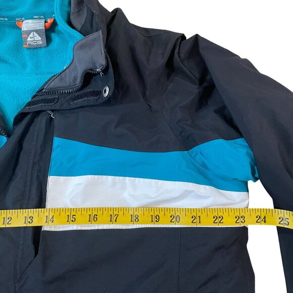 Nike ACG 3-in-1 Jacket Women's Size Large Black/Teal/White Removeable Liner 90s - Picture 3 of 6
